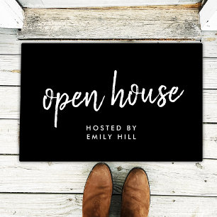Real Anwesen Open House Stilvolle Black Realtor Fußmatte