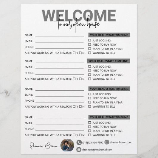 Real Anwesen Open House Unterschrift Flyer (Vorne)