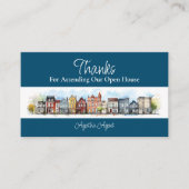 Real Anwesen Open House Vielen Dank Blue Terminkarte (Vorderseite)