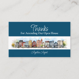 Real Anwesen Open House Vielen Dank Blue Terminkarte