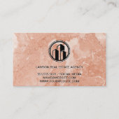 Real Anwesen | orangefarbener Marmor | Klassischer Terminkarte (Vorderseite)