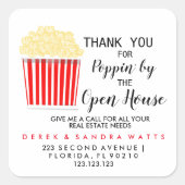 real Anwesen POPCORN Ankündigung Pos Po Quadratischer Aufkleber (Vorderseite)