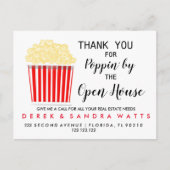 real Anwesen POPCORN Open House Announcement Pos Ankündigungspostkarte (Vorderseite)