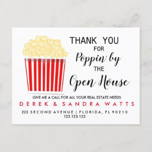 real Anwesen POPCORN Open House Announcement Pos Postkarte
