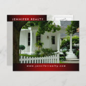 Real Anwesen Postkarten Weißes grünes Haus Red Ftr (Vorne/Hinten)