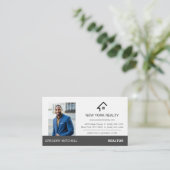 Real Anwesen Profile Grau und White Business Card Visitenkarte (Stehend Vorderseite)