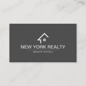 Real Anwesen Profile Grau und White Business Card Visitenkarte (Rückseite)