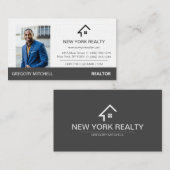Real Anwesen Profile Grau und White Business Card Visitenkarte (Vorne/Hinten)