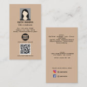 Real Anwesen QR Code berufliches Foto elegant Visitenkarte (Vorne/Hinten)