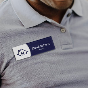 Real Anwesen Realthouse Logo Modern Navy Blue Namenschild