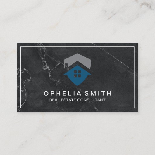 Real Anwesen | Realtor Agent | Zuhause Logo Visitenkarte (Vorderseite)