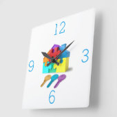 Real Anwesen, Realtor, Anwesen Agent, neue Zuhause Quadratische Wanduhr (Winkel)