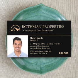 Real Anwesen, Realtor Black House Beilage Foto Visitenkarte