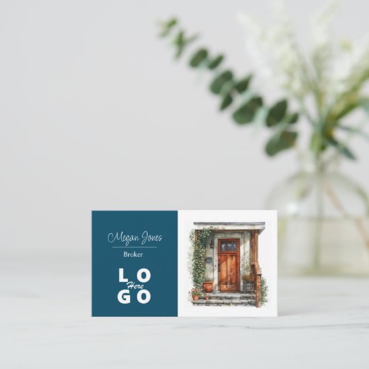 Real Anwesen, Realtor, Broker Business Card Visitenkarte (Stehend Vorderseite)