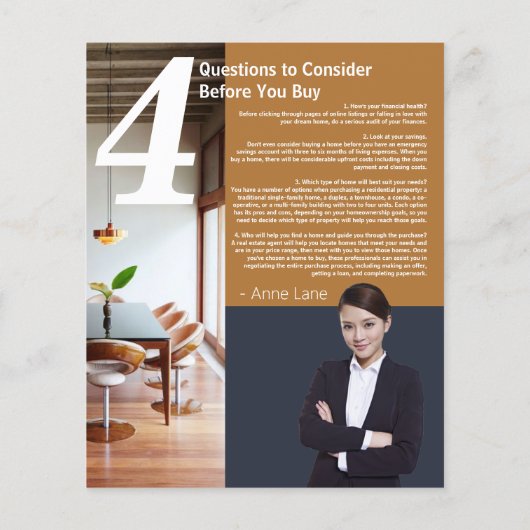 Real Anwesen Realtor Flyer (Hinten)