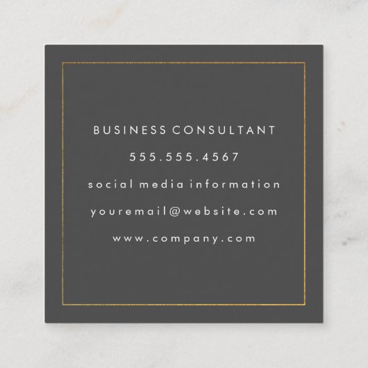 Real Anwesen | Realtor House-Logo Quadratische Visitenkarte (Rückseite)