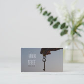 Real Anwesen Realtor Key Business Card Visitenkarte (Stehend Vorderseite)