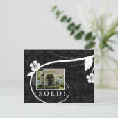 Real Anwesen / Realtor Postcard Anpassbare Schwarz Postkarte (Stehend Vorderseite)
