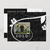 Real Anwesen / Realtor Postcard Anpassbare Schwarz Postkarte (Vorne/Hinten)