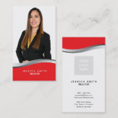 Real Anwesen Red and Silver Swoosh Visitenkarte (Vorne/Hinten)