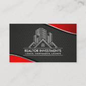 Real Anwesen | Red Metallic | Perforated Mesh Visitenkarte (Vorderseite)