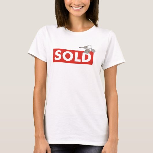 Real Anwesen Red Sold Sign Keys auf Zuhause T - Sh T-Shirt (Vorderseite)