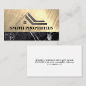Real Anwesen Roof | Gold Metallic | Schwarzer Marm Visitenkarte (Vorne/Hinten)