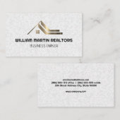 Real Anwesen Roof Gold Metallic | White Geometric Visitenkarte (Vorne/Hinten)
