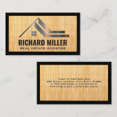 Real Anwesen Roof | Hintergrund des Holzpaneels Visitenkarte (Vorne/Hinten)