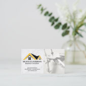 Real Anwesen Roof Logo | Keys Business Card Visitenkarte (Stehend Vorderseite)
