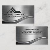 Real Anwesen Roof Logo | Metallisch Visitenkarte (Vorne/Hinten)