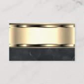 Real Anwesen Roof Logo | Metallisches Gold-Marmor Visitenkarte (Rückseite)