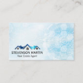 Real Anwesen Roof Logo | Technischer Hintergrund Visitenkarte (Vorderseite)