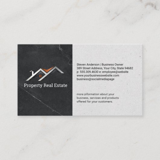 Real Anwesen Roof Logo Visitenkarte (Vorderseite)