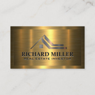 Real Anwesen Roof Metallisches Gold auf Gold Visitenkarte
