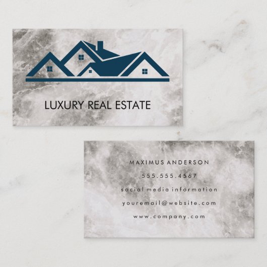 Real Anwesen Roof Top Marble Visitenkarte (Vorne/Hinten)