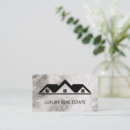 Real Anwesen Roof Top Marble Visitenkarte (Stehend Vorderseite)