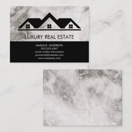 Real Anwesen Roof Top Marble Visitenkarte (Vorne/Hinten)