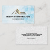 Real Anwesen Roof | White Geometric | Eigenschaft Visitenkarte (Vorne/Hinten)