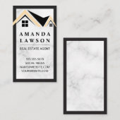 Real Anwesen Rooftop Icon | Marmor Terminkarte (Vorne/Hinten)
