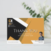 Real Anwesen | Schwarz & Gold Realtor-Design Dankeskarte (Stehend Vorderseite)