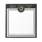 Real Anwesen - Schwarz und Gold Editor Notizblock (Vorderseite)