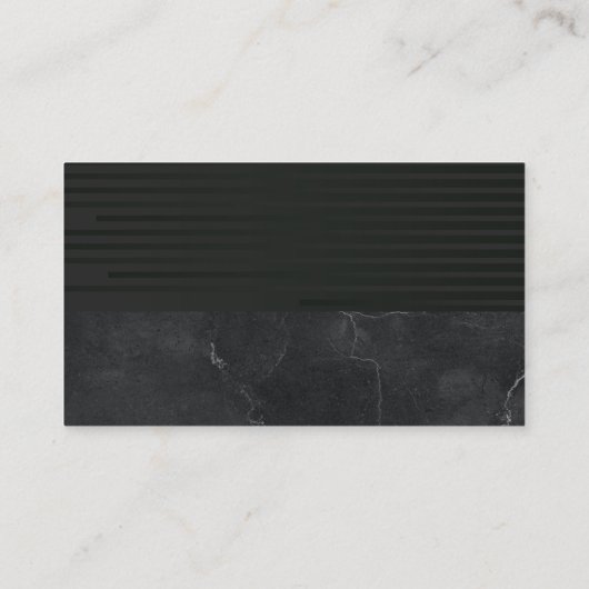 Real Anwesen | Sleek Black | Marmor Visitenkarte (Rückseite)
