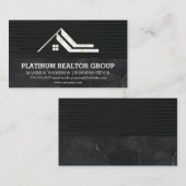 Real Anwesen | Sleek Black | Marmor Visitenkarte (Vorne/Hinten)