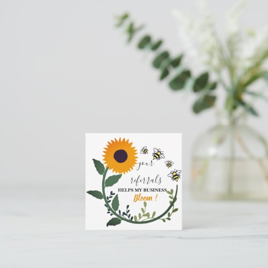 Real Anwesen & Small Business Aquarell Sonnenblume Empfehlungskarte (Stehend Vorderseite)