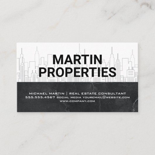 Real Anwesen | Stadt Downtown Visitenkarte (Vorderseite)