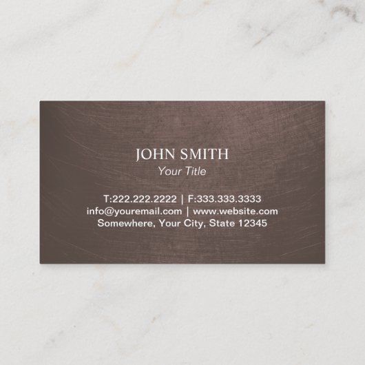 Real Anwesen Stylish Brown Realtor Visitenkarte (Rückseite)