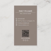 Real Anwesen Taupe Foto QR Code Social Media Visitenkarte (Rückseite)