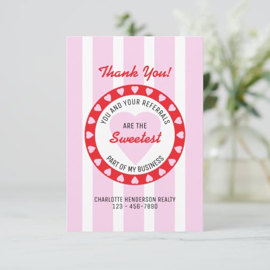 Real Anwesen Valentinstag Danke Karte (Stehend Vorderseite)