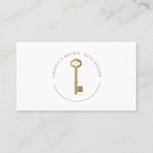 Real Anwesen - Vintage Gold Key Business Card Visitenkarte